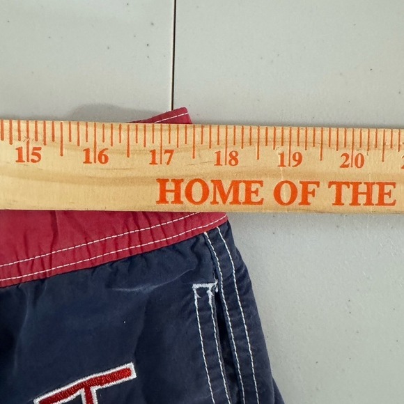 Tommy Hilfiger Swim Shorts Mens XL Blue Red Graphic Logo Mesh Lined Pocket - Picture 11 of 13